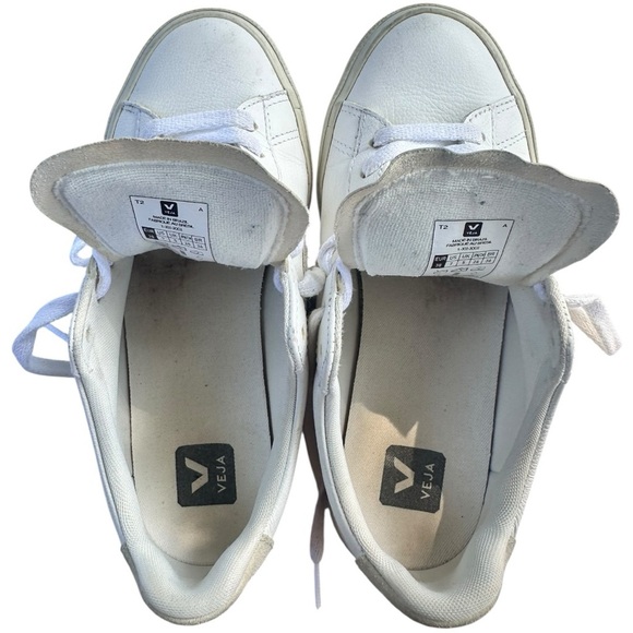 Veja Women's Campo Leather White/Grey Sneakers Shoes, sz 7 - Picture 10 of 12